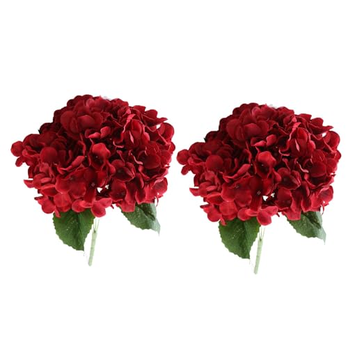 MagiDeal 2 Stück Blumenstrauß Hortensien mit Stiel Blumenarrangements Hortensien für Jahrestag Hochzeit Party Verlobung, Rot MagiDeal 2 Stück Blumenstrauß Hortensien mit Stiel Blumenarrangements Hortensien für Jahrestag Hochzeit Party Verlobung, Rot von MagiDeal