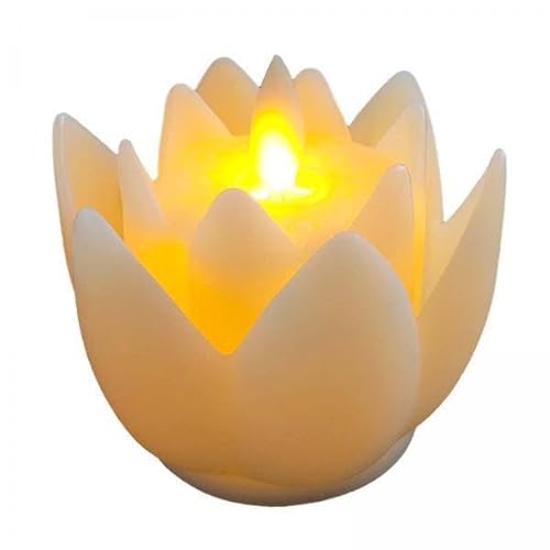 MagiDeal 2X Lotus Lampe, Teelichter, Kerze, Flackernde Buddhistische Anbetung, Flammenlose Lotus Lampe, Elektrische Kerzenlichter für Tischfenster, Nachtlichte von MagiDeal