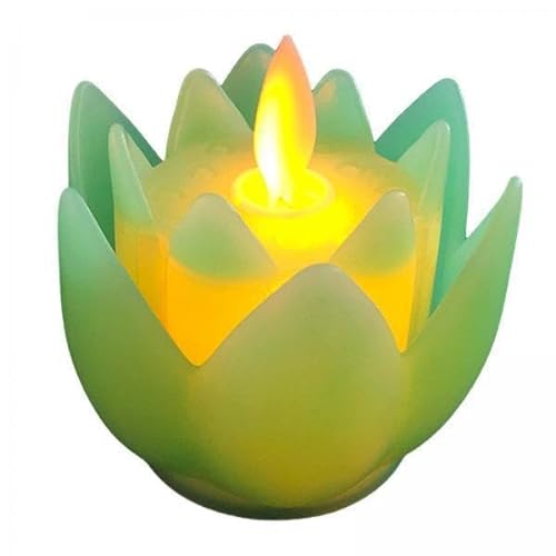 MagiDeal 3X Lotus Lampe, Teelichter, Kerze, Flackernde Buddhistische Anbetung, Flammenlose Lotus Lampe, Elektrische Kerzenlichter für Tischfenster, Nachtlichte von MagiDeal
