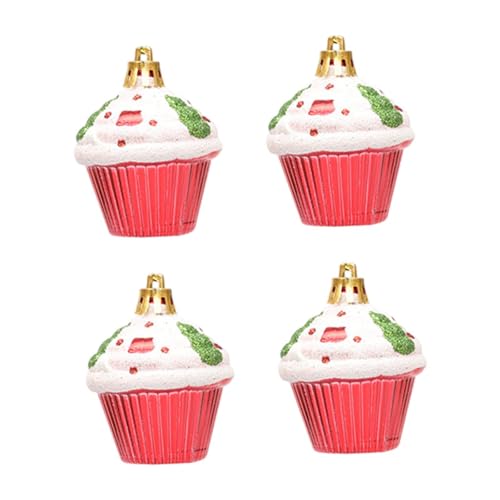 MagiDeal 4 x Weihnachts-Cupcake-Dekorationen, hängender Weihnachtsbaumschmuck, Weihnachtsanhänger, Dessert-Charme für die des Familienfreunds im, Rot MagiDeal 4 x Weihnachts-Cupcake-Dekorationen, hängender Weihnachtsbaumschmuck, Weihnachtsanhänger, Dessert-Charme für die des Familienfreunds im, Rot von MagiDeal