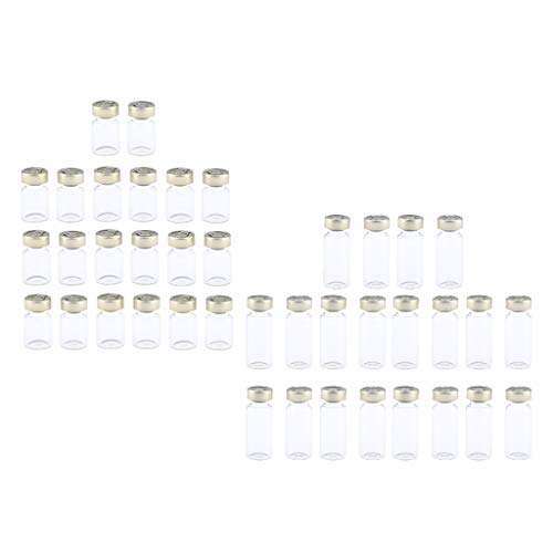 MagiDeal 40Pcs 5ml + 10ml Leere Sterile Glas Versiegelte Serumfläschchen Flaschen Flüssigkeitsbehälter Transparent von MagiDeal