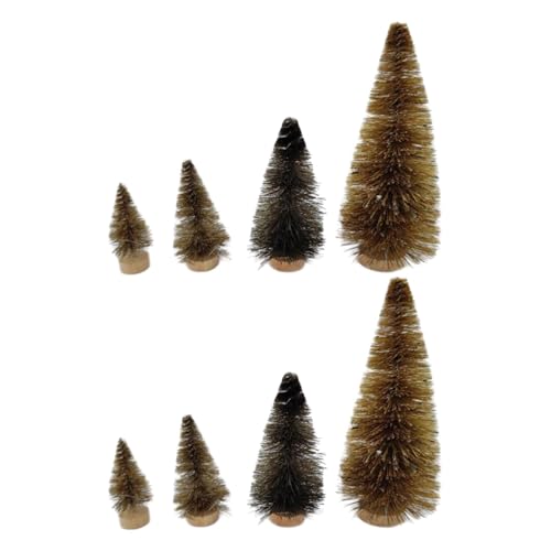 MagiDeal 8X künstlicher Weihnachtsbaum, Bürstenbäume, kleine Modelle, Tisch-Weihnachtsdekoration, Weihnachtsbäume für Party, Büro, Zuhause, Puppenhaus, braun von MagiDeal