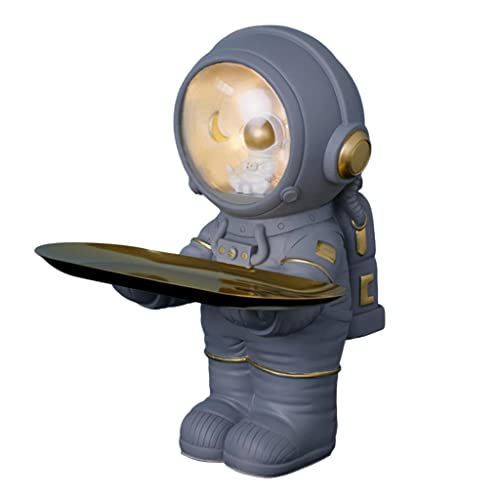 MagiDeal Astronaut Figurine Aufbewahrungsbox Statue Schreibtisch sammeln Eingang Schlüsselhalter Skulptur Tablett für Aufenthaltsraum Schlafzimmer, grau, 27x22,5x21cm von MagiDeal