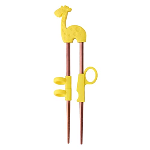 MagiDeal Ausbildung Stäbchen oder Erwachsene Anfänger Einschließlich 1 Paar Lernen Stäbchen mit Aufsteckbaren Lernen Essstäbchen -Rechts oder, B Gelb Giraffe von MagiDeal