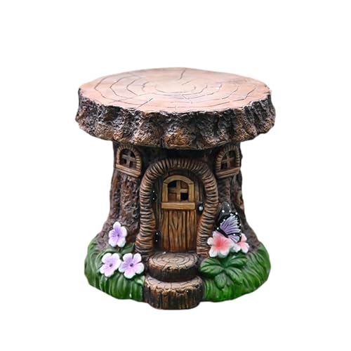 MagiDeal Baumstumpf-Hocker aus Kunstharz, Gartenornament, 29,9 x 28,9 cm, handgefertigt, leicht, pflegeleicht, vielseitiger dekorativer Beistelltisch von MagiDeal