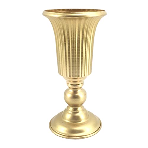 MagiDeal Blumenvase, Antik Dekovase Vase, Metall Vintage Tisch Deko für Wohnkultur Wohnzimmer - Gold von MagiDeal