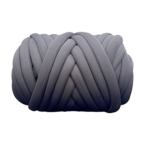 MagiDeal Chunky Yarn Jumbo Tubular Yarn Arm Knit Garn Waschbares weiches 500 g dickes Chunky Yarn Tube Riesengarn für Körbe Teppichherstellung Überwurf, GRAU von MagiDeal