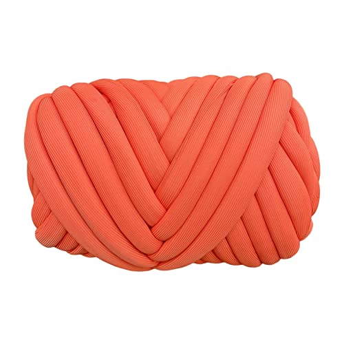 MagiDeal Chunky Yarn Jumbo Tubular Yarn Arm Knit Garn Waschbares weiches 500 g dickes Chunky Yarn Tube Riesengarn für Körbe Teppichherstellung Überwurf, Orange von MagiDeal