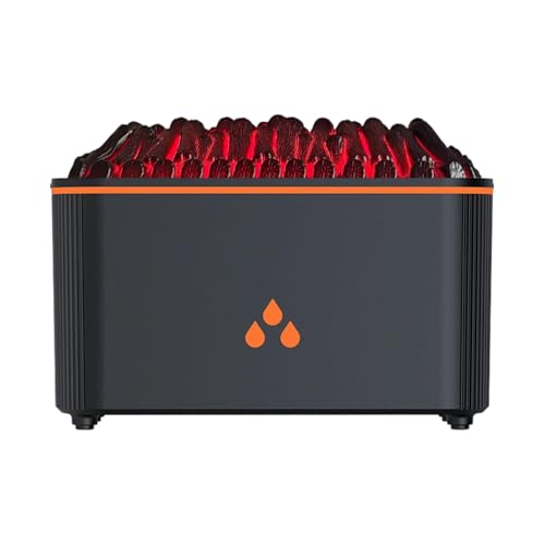 MagiDeal Diffusor für ätherische Öle, Parfümdiffusor, Simulation Einer Flamme, Ornament, multifunktionaler Aroma-Luftbefeuchter für Geschenk-Tischdekoration, Schwarz von MagiDeal