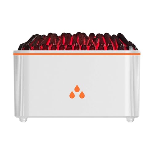 MagiDeal Diffusor für ätherische Öle, Parfümdiffusor, Simulation Einer Flamme, Ornament, multifunktionaler Aroma-Luftbefeuchter für Geschenk-Tischdekoration, Weiß von MagiDeal