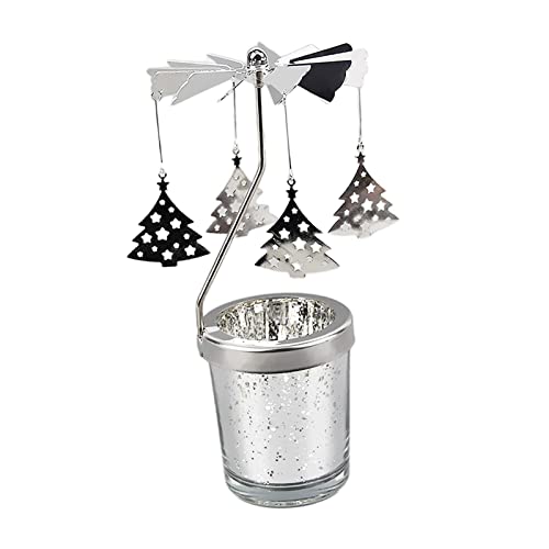 MagiDeal Drehbarer Kerzenhalter aus Metall, Teelichthalter, Kerzenständer, Teelichthalter für Festival, Restaurant, Tisch, Weihnachtsschmuck, Baum von MagiDeal