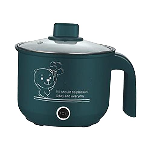 MagiDeal Elektrischer Hot Pot Reiskocher Bratpfanne, 1.8L Antihaft- Multikocher Dampfgarer, 2-Gang-Ramenkocher, Küchenkochgeräte zum Braten von Pasta-Eiern, GRÜN von MagiDeal