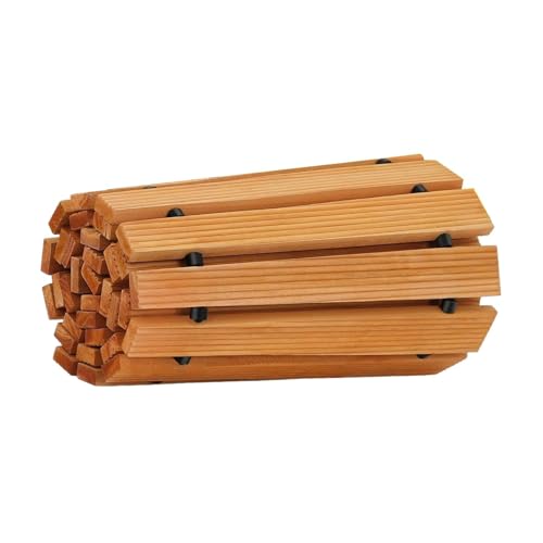MagiDeal Gartenweg aus Holz, Gartenweg, tragbarer, gebogener Bodenbelag, Gehweg im Freien, Hartholzweg für Gemüsefarmen im Freien von MagiDeal