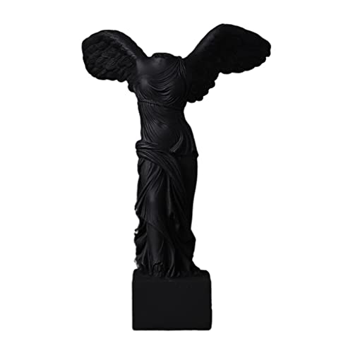 MagiDeal Geflügelter Sieg von Samothrake Griechische Göttin Statue Weißes Artefakt Ornament für Tisch - SCHWARZ, 10x15cm von MagiDeal