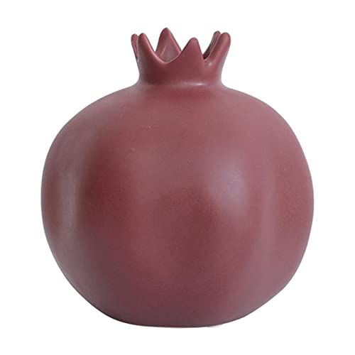 MagiDeal Granatapfel Vase Wohnkultur, Keramik Ornament,Home Aufenthaltsraum Schlafzimmer Desktop Decor, Neue Jahr Geschenk, L Red Brown von MagiDeal