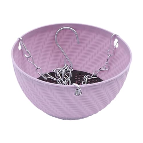 MagiDeal Hängekörbe mit Abflusslöchern, Pflanzenhänger mit Kettenhaken, hängende Blumentöpfe, Pflanztöpfe für, Terrasse, Balkon, Lila von MagiDeal