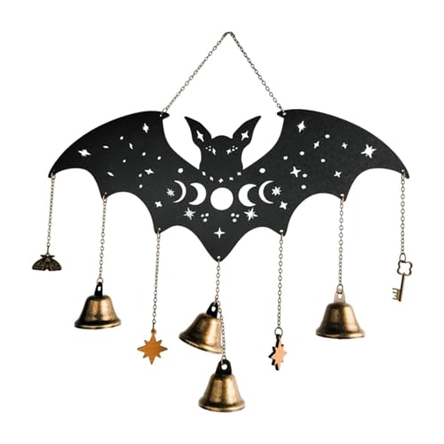 MagiDeal Halloween-Windspiel, Halloween-Dekoration, gruseliges dekoratives Hängeornament, Tier-Windglocke aus Metall für Fenster, Partygeschenke, Schläger von MagiDeal