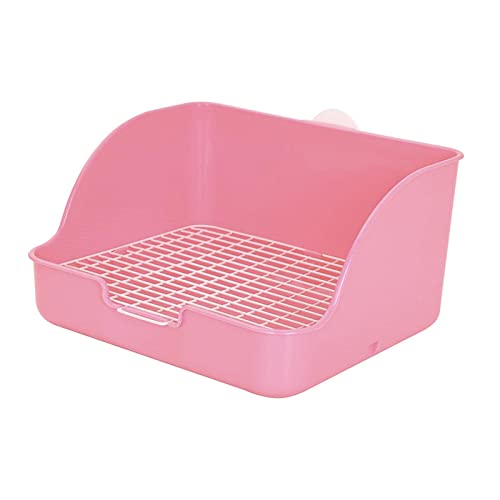 MagiDeal Kaninchentoilette, Haustiertoilette, rechteckig, Pinkelpfanne, Töpfchen-Trainer-Ecke für Hamster/Galesaurier/, ROSA von MagiDeal