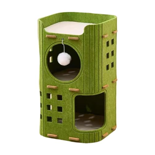 MagiDeal Katzenbett, Höhle, überdachter Tunnel, Nest mit hängendem Ballspielzeug, mehrschichtig, für Katzen im Innen- und Außenbereich, mehrere Katzen, Grüne Doppelschicht MagiDeal Katzenbett, Höhle, überdachter Tunnel, Nest mit hängendem Ballspielzeug, mehrschichtig, für Katzen im Innen- und Außenbereich, mehrere Katzen, Grüne Doppelschicht von MagiDeal