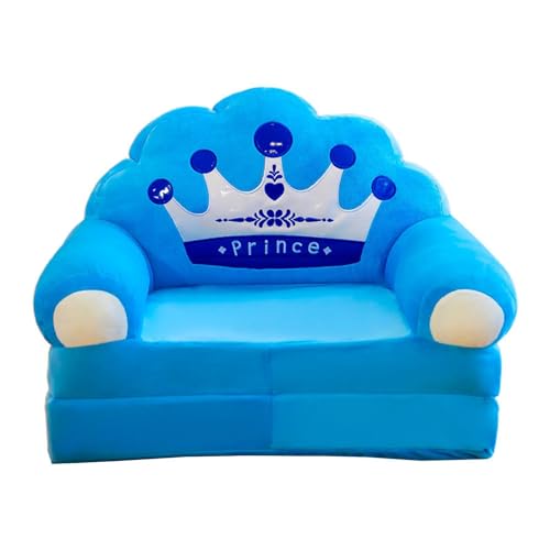 MagiDeal Klappbarer Sofastuhl für Kinder, weiche und Bequeme Kindercouch mit schöner, vielseitiger Rückenlehne, Sessel, Bett, Cartoon-Sofa für das Schlafzimmer, Blau, 40cmx55cmx50cm von MagiDeal