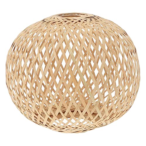 MagiDeal Lampenschirm aus Bambusgewebe, handgefertigt, rustikal, Pendelleuchte, Lampenschirm, Kronleuchter, Abdeckung für Hotel, Küche, Insel, Esszimmer, 18x19cm von MagiDeal