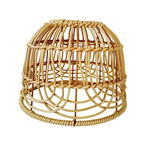 MagiDeal Lampenschirm Rattan Deckenleuchte, Hängende Pendelleuchte Abdeckung, für Zuhause, Hotel, Wohnzimmer, Esszimmer, Braun, 20cmx15cm von MagiDeal