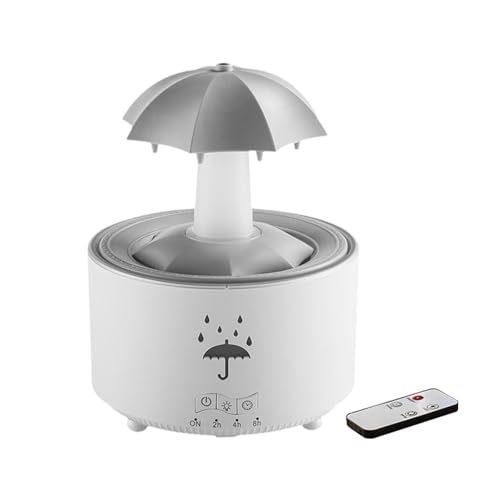 MagiDeal Luftbefeuchter mit Regentropfen, Diffusor für ätherische Öle, farbenfrohes Atmosphärenlicht, Desktop-Luftbefeuchter für das Wohnzimmer im Innenbereich, Weiß von MagiDeal