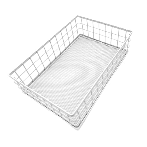 MagiDeal Metalldrahtkorb-Organizer Desktop- Stapelbarer Netzkorb Gitter-Aufbewahrungstablett für Desktop-Büro-Garage-Speisekammer-Rack von MagiDeal