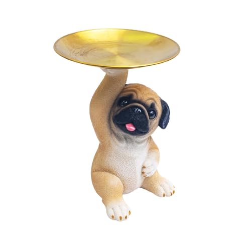 MagiDeal Mops-Hundestatue für den Eingangsbereich, Schlüsselhalter, vielseitig einsetzbar, niedliche Moderne Kunst, Handwerk, Ornament, Tierfigur für, Sitzung von MagiDeal