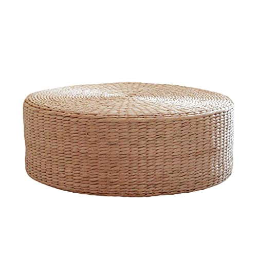 MagiDeal Natürliches Stroh Bodenkissen Boho, Rattan Sitzkissen, Tatami Handgewebtes Bodenkissen Sitzpouf, Bodenmatte für Yoga, Wohnzimmer, Schlafzimmer, Balkon, Zen, Patio, 40x40x10cm von MagiDeal