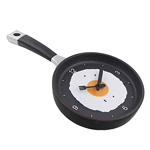 MagiDeal Pan mit Spiegelei Geformt Uhr, Shabby Chic, Küche Einzigartige Uhr, Schwarz von MagiDeal