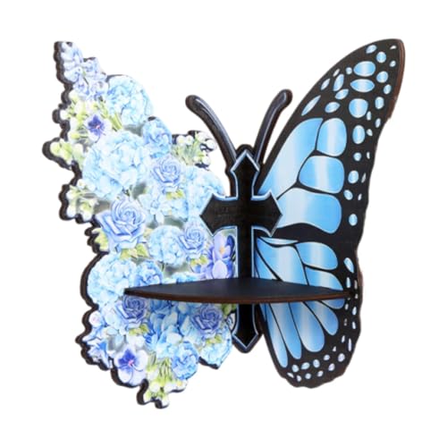 MagiDeal Rack Butterfly Eckregal Holzhänge mit Mehrzweck -Wandmontage -Ausstellungsständer Deor für Schlafzimmer Bürospielzeug, 26.2 cm X 17 cm von MagiDeal