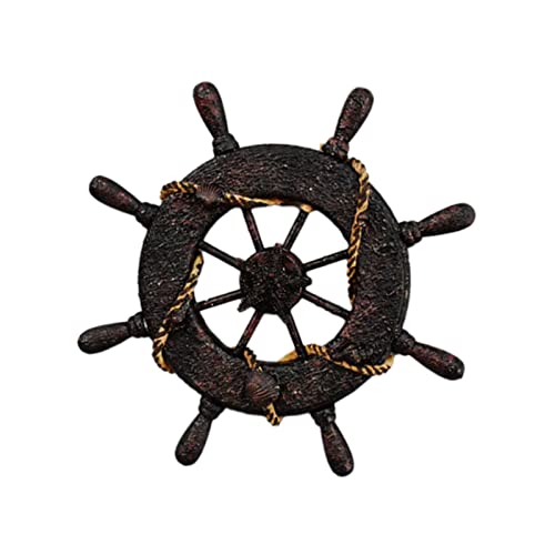 MagiDeal Retro Nautical Boat Steering Dekoration Handwerk Holz Schiffsrad behang Dekoration Schiffsruder geformt für Boot Hochzeiten Ornament, 23CM von MagiDeal