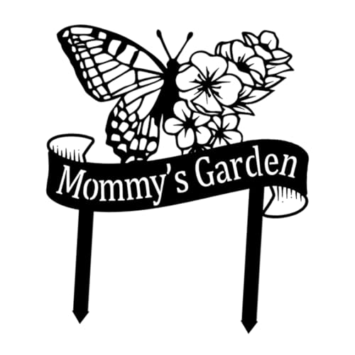 MagiDeal Schmetterlings-Silhouette, Gartenstecker, Hofschild, Pfahldekoration, Erdungsstecker, Gartenschild draußen für Partybevorzugung, Blumenbeet, Zaun, von MagiDeal