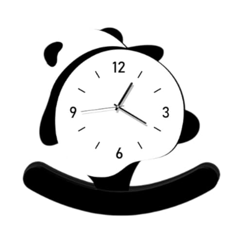 MagiDeal Tischuhr, Panda-Figur für Kinder und Erwachsene, niedlicher Nachttisch, lautlose Schreibtischuhr für Kaminsims, Bauernhaus, Nachttisch, Kinderzimmer, von MagiDeal