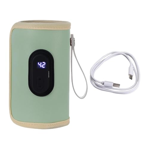 MagiDeal Tragbarer Flaschenwärmer, Muttermilchflaschenwärmer, Muttermilch, Verstellbarer Babymilchbehälter, Digitalanzeige für den Innenbereich, Grün von MagiDeal