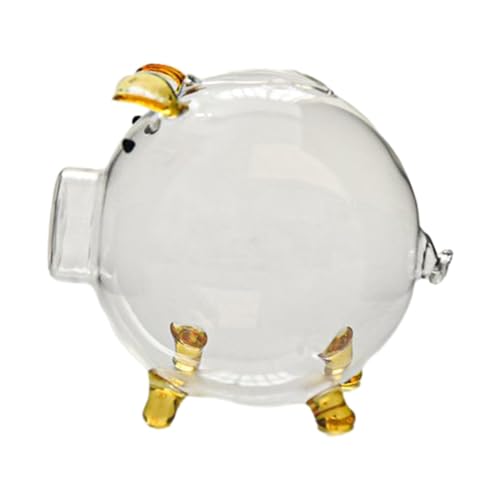 MagiDeal Transparentes Glas-Schwein-Sparschwein, Spartopf, Spardose, klares Sparschwein, Glas für Tisch, Bar, Zuhause, Wohnzimmer, Dekoration, l von MagiDeal