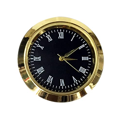 MagiDeal Uhreneinsatz aus Metall, Mini-Uhr mit Durchmesser von 1–3/8 Zoll (35 mm), Uhr mit schwarzem Zifferblatt, Zifferblatt für Home-Office-Uhren, von MagiDeal