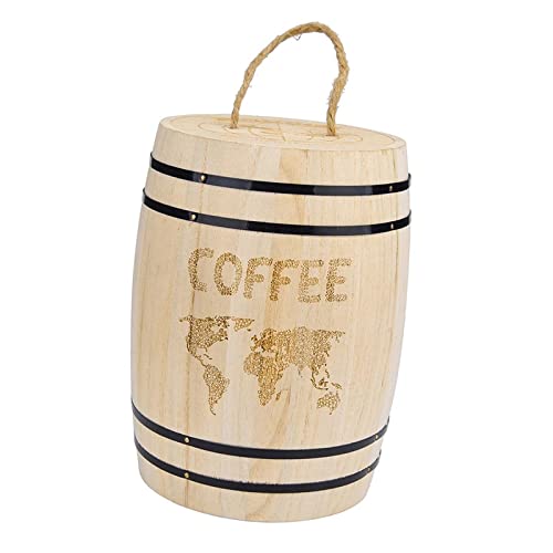 MagiDeal Vielseitiger Holzfass-Behälter für trockene Lebensmittel, Kaffee-Aufbewahrungsbehälter, Stiftbehälter, langlebig, Desktop-Ornament, von MagiDeal