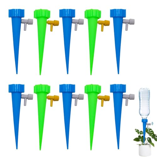 10 Stück Automatische Bewässerung Set, Automatische Bewässerung Garten, Pflanzen Bewässerungssystem mit Einstellbar mit Langsam Entriegelbarem Steuerventil, für Garten Pflanzen Bewässerung Blumen von MagiSel