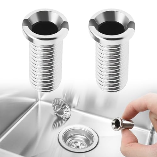 Küchenspüle Korbsieb Schraube,Hohlschraube Spüle,Siebschraube, 25 mm Abflusssiebschraube,304 Rostfreier Stahl Abflusssieb Schraube, für Ablaufgarnitur Spüle Abflusssieb Küchenspüle Zubehör (2 Stück) von MagiSel