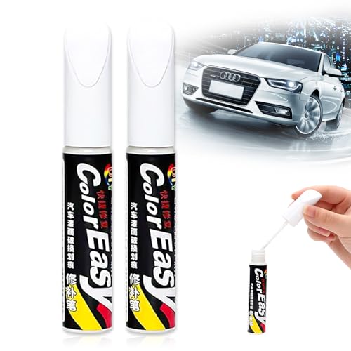 MagiSel 2 Stück Lackstift Auto, Lackstifte Für Auto Kratzer, Auto Reparatur Lack Auto Pinsel, Autolackstif, Lack Reparatur, Auto Kratzer Reparatur Stift, Für Auto Kratzer Reparatur (Weiß) von MagiSel