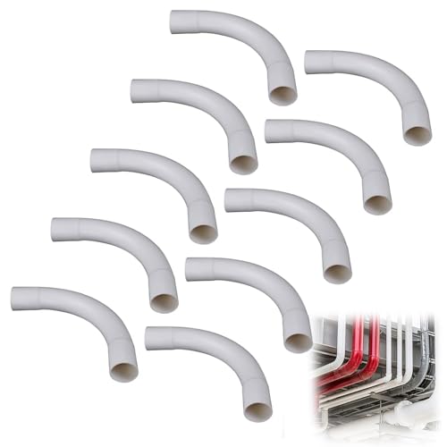 Rohrbogen M16, Rohrbogen 90° für Elektrorohr Stangenrohr Leerrohr PVC Installation Rohr Gemufft Kabelkanal Installations Haus Wand Decken Montage Kabelrohr Allzweck Aller Art von Kabel 20 mm, 10 Stück von MagiSel