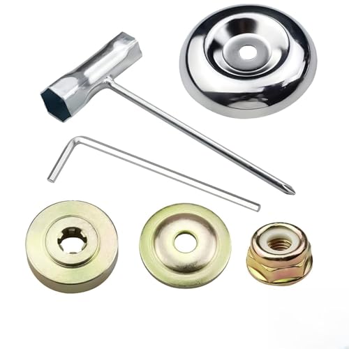 Universal Rasenmäher Trimmer Zubehör Set, 6-teiliges Klingenadapter Kit, Freischneider Zubehör, Rasenmäher Blade Adapter Kit, Freischneider Messer und Rasentrimmer Zubehör, für Motorsensen von MagiSel