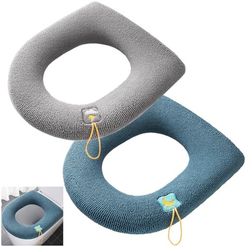 WC-Sitzbezug, 2 PCS Toilettensitzbezug Weich, Warm Toilettensitzabdeckung, Toiletten Sitzbezug Waschbar, Toilettendeckel mit Elastischem Boden, für die meisten Toilettendeckel von MagiSel