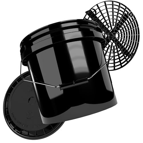 Auto Wascheimer Set mit Sieb und Deckel | Magic Bucket 13l Autowascheimer Schwarz mit Gitter zur Schmutzfilterung | Eimer für die Autowäsche | Auto Putzeimer Auto Wascheimer Set mit Sieb und Deckel | Magic Bucket 13l Autowascheimer Schwarz mit Gitter zur Schmutzfilterung | Eimer für die Autowäsche | Auto Putzeimer von MAGIC BUCKET
