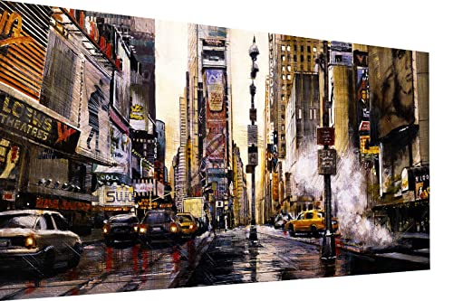 Magic Canvas Art Abstrakt New York NYC Stadt Leinwandbild 1- teilig Hochwertiger Kunstdruck Wandbilder – B8393, Material: Leinwand, Größe: 90x60 cm von Magic Canvas Art
