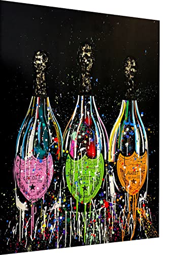 Magic Canvas Art Alkohol Flaschen Kunst Deko Leinwandbild 1- teilig Hochwertiger Kunstdruck Wandbilder – B8161, Größe: 180 x 90 cm von Magic Canvas Art