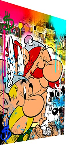 Magic Canvas Art Asterix Obelix Pop Art Leinwandbild 1- teilig Hochwertiger Kunstdruck Wandbilder – B8477, Material: Poster ungerahmt, Größe: 75 x 50 cm von Magic Canvas Art