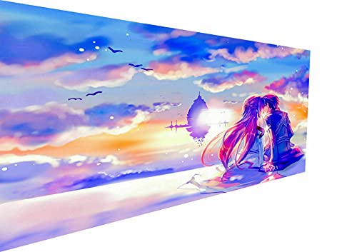 Magic Canvas Art - Bilder Anime Sword Art Online Kirito Asuna Leinwandbild 1- teilig Hochwertiger Kunstdruck modern Wandbilder Wanddekoration Design Wand Bild – P5210, Größe: 90 x 60 cm von Tokiso